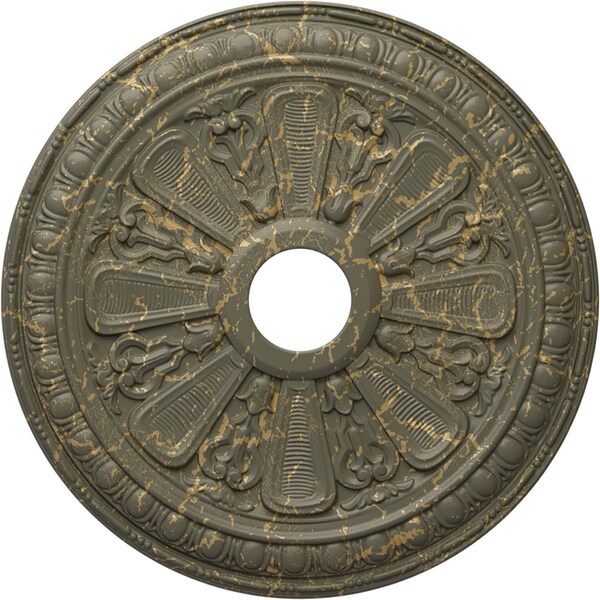 Ekena Millwork Bristol Ceiling Medallion (Canopies up to 3 7/8"), 23 1/2"OD x 3 7/8"ID x 1"P, Witch Hazel Crackle CM23BIWHC - main